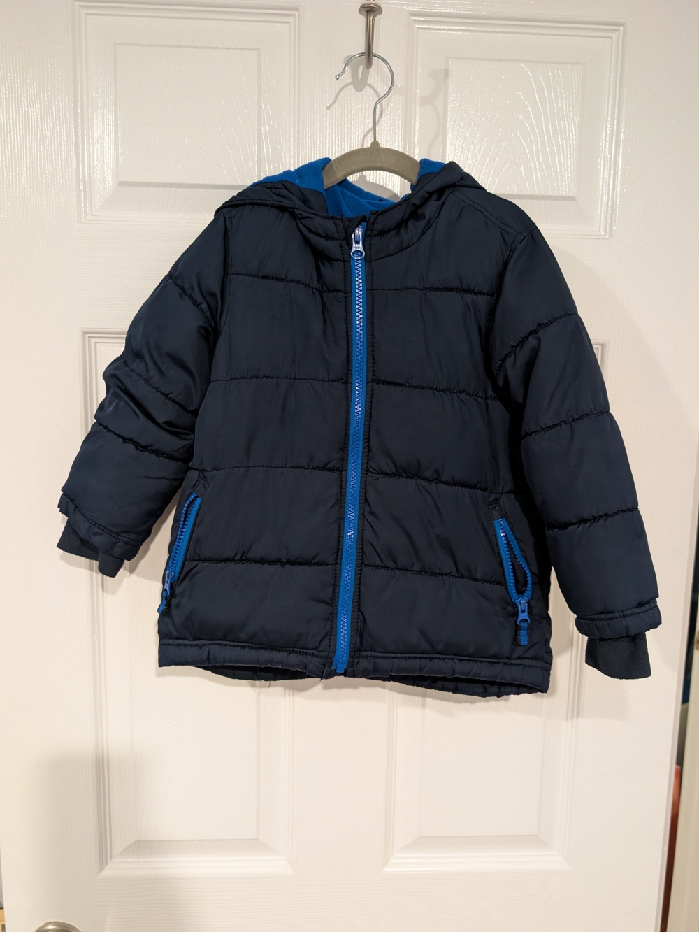 Old Navy Blue Kids Unisex Frost-Free Hooded Puffer Jacket in Size 4T